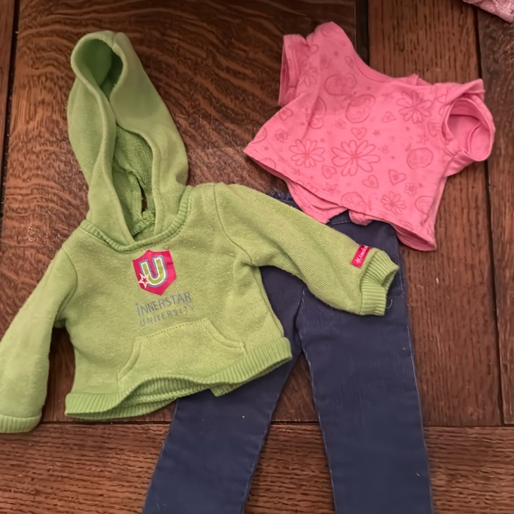 American Girl Outfit. Cords, T-shirt and Hoodie. Great condition.